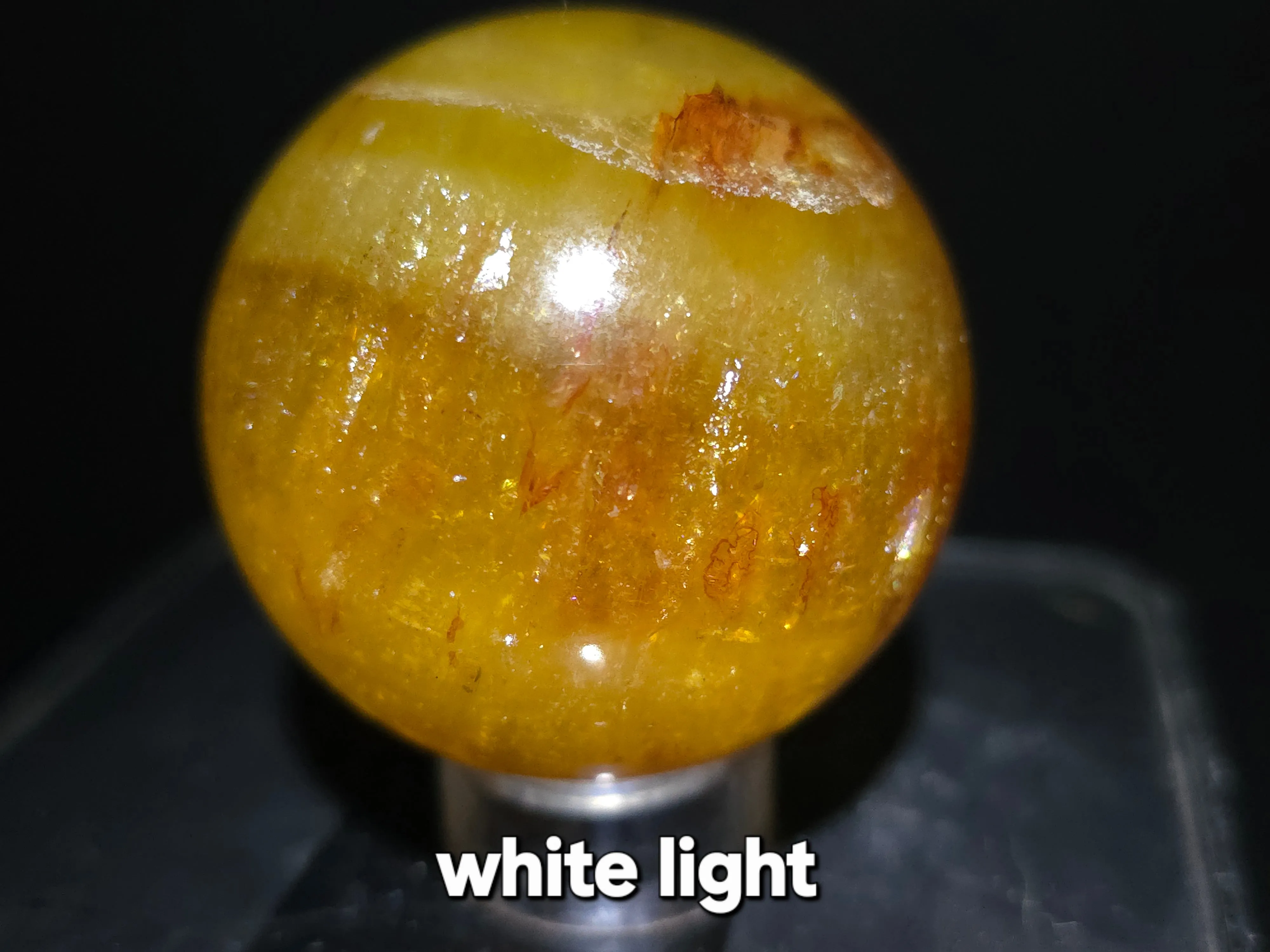 FS-4 Three Color Yellow Fluorite Sphere