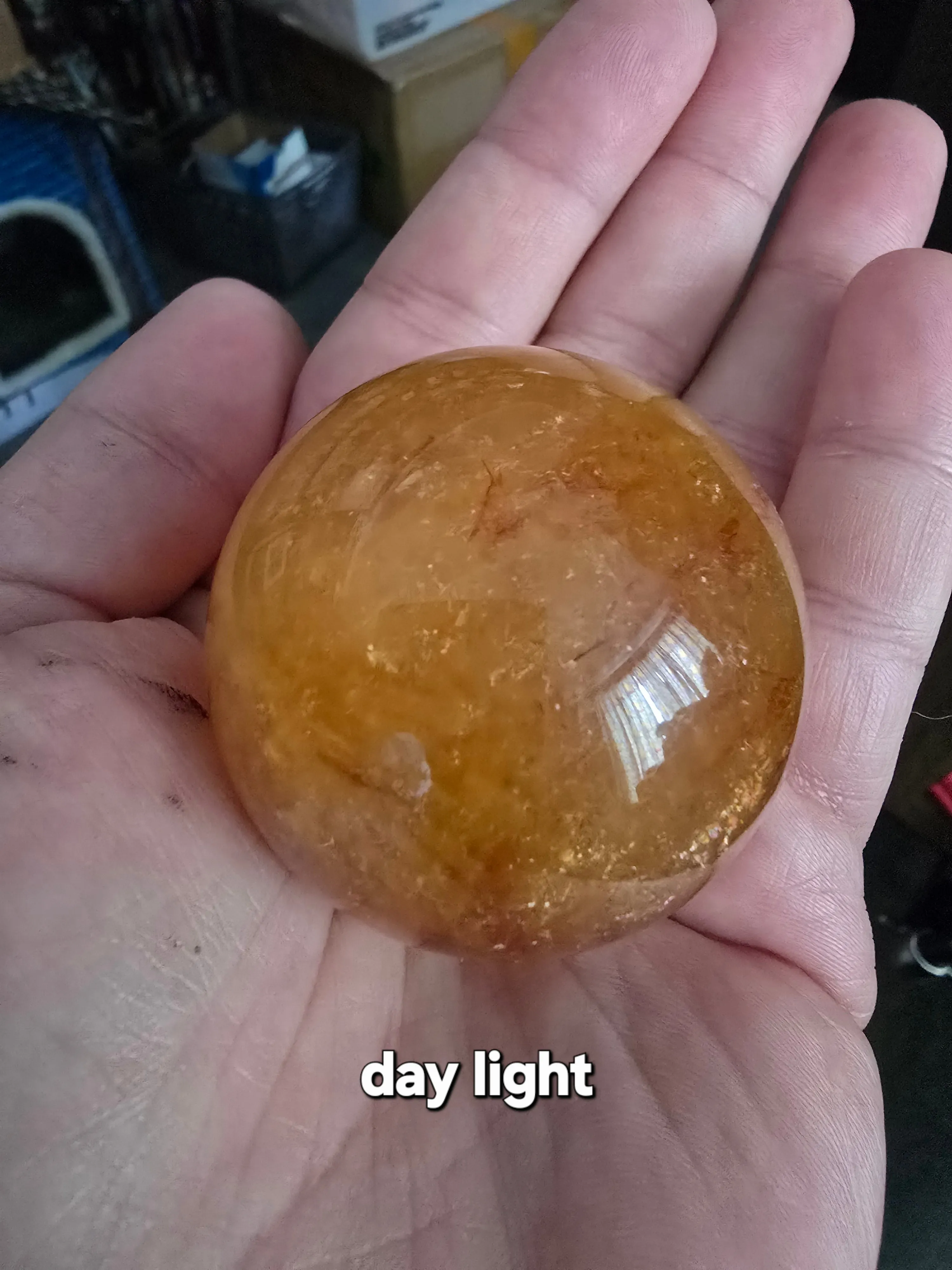 FS-4 Three Color Yellow Fluorite Sphere