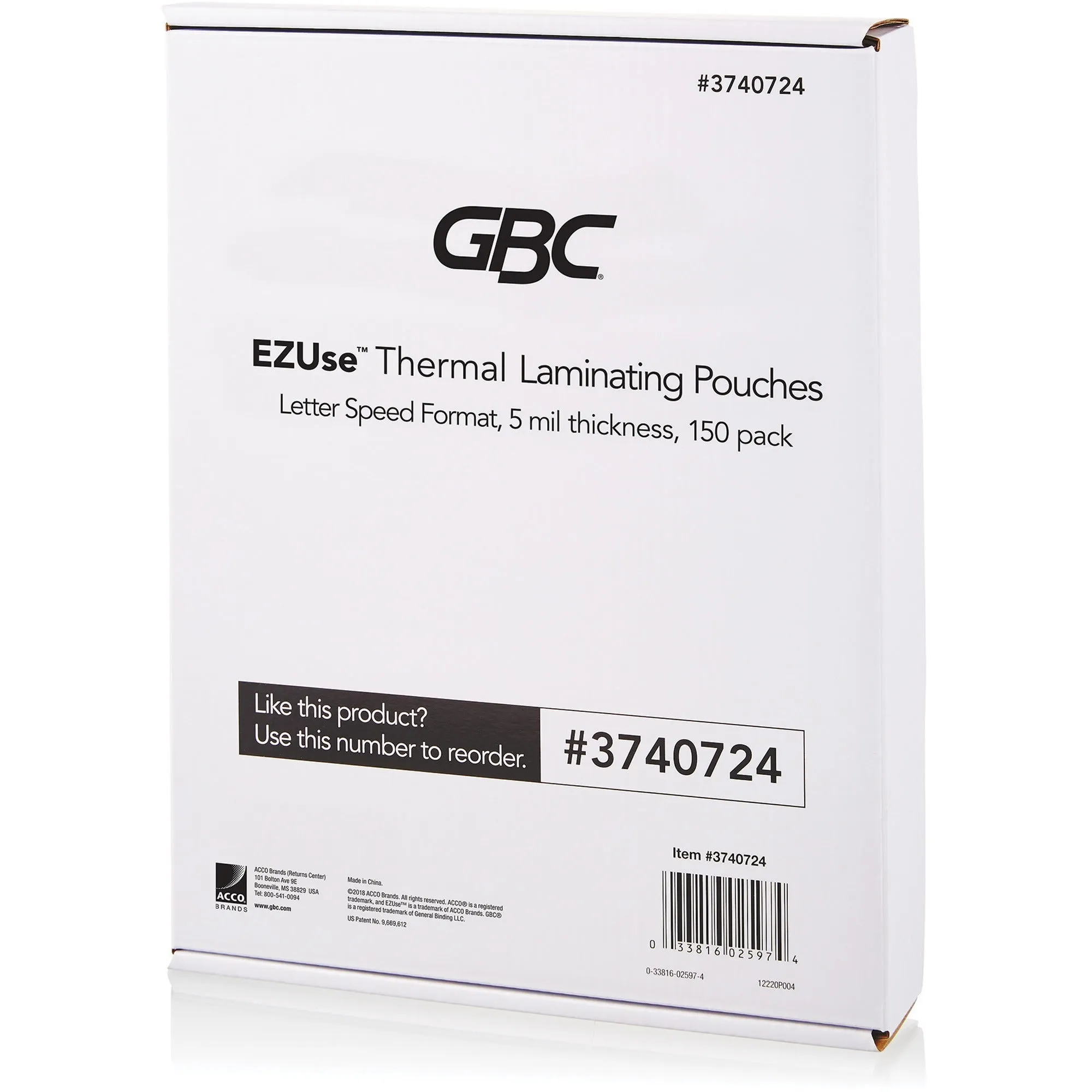 GBC EZUse Thermal Laminating Pouches