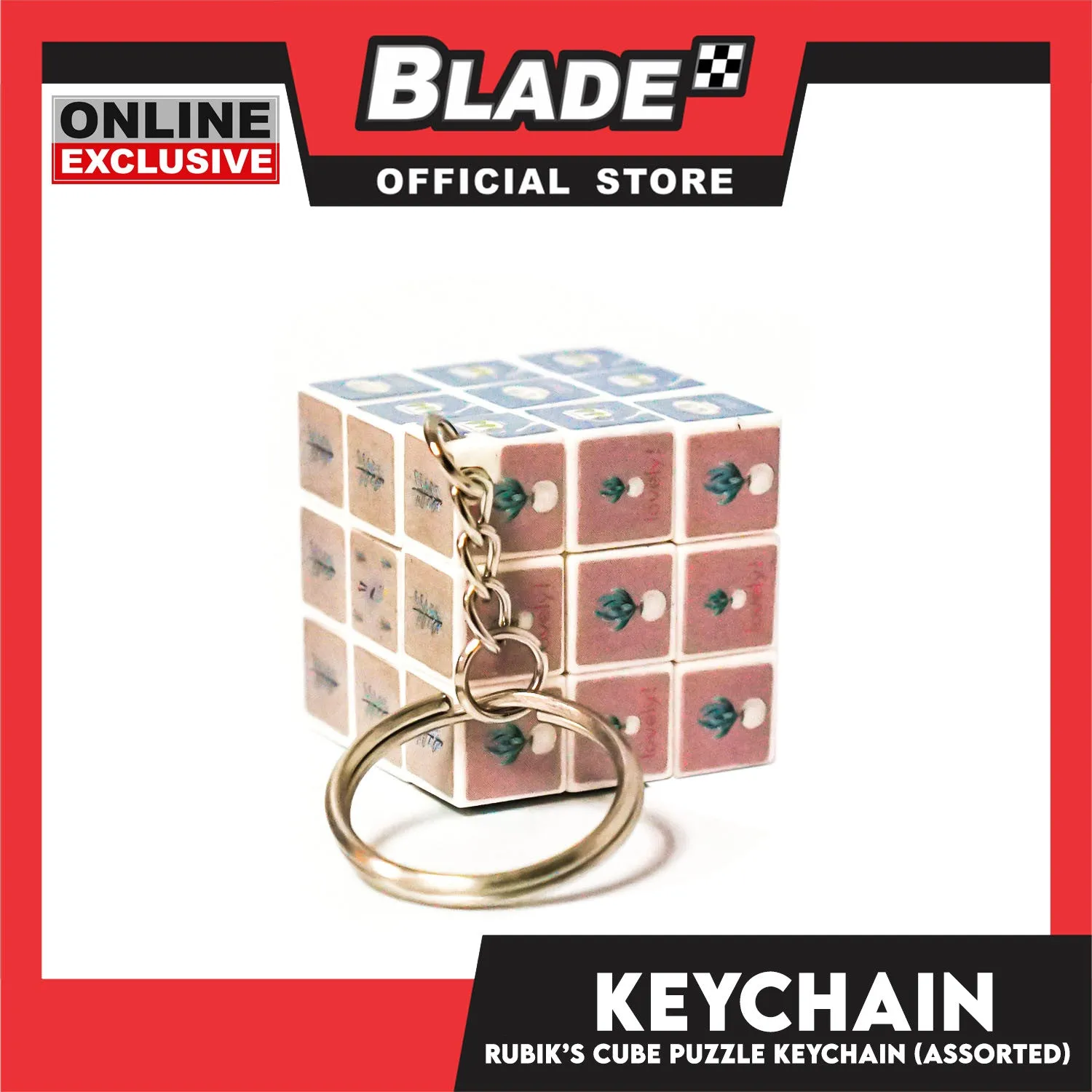 Gifts Keychain Rubik's Puzzle Cube 17033 (Assorted Designs and Colors)