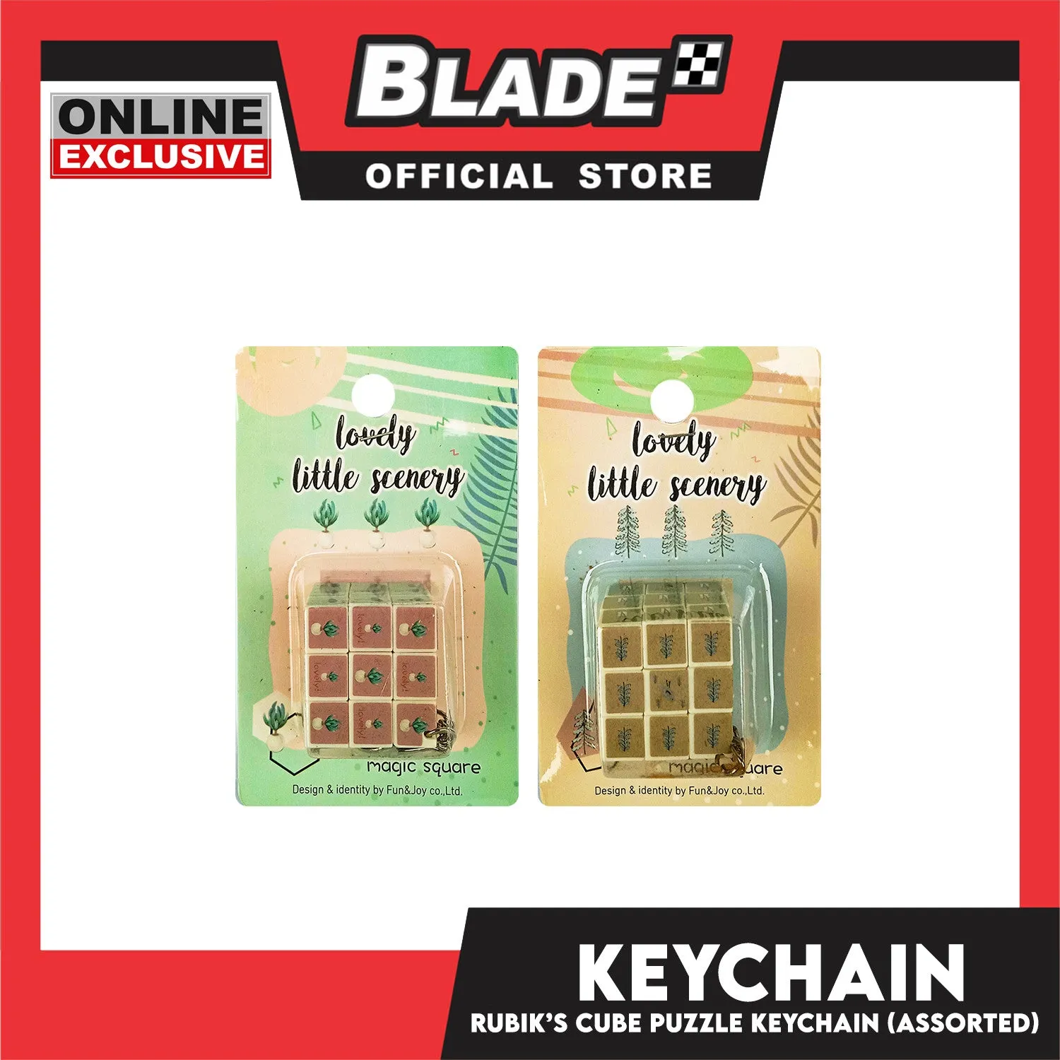 Gifts Keychain Rubik's Puzzle Cube 17033 (Assorted Designs and Colors)