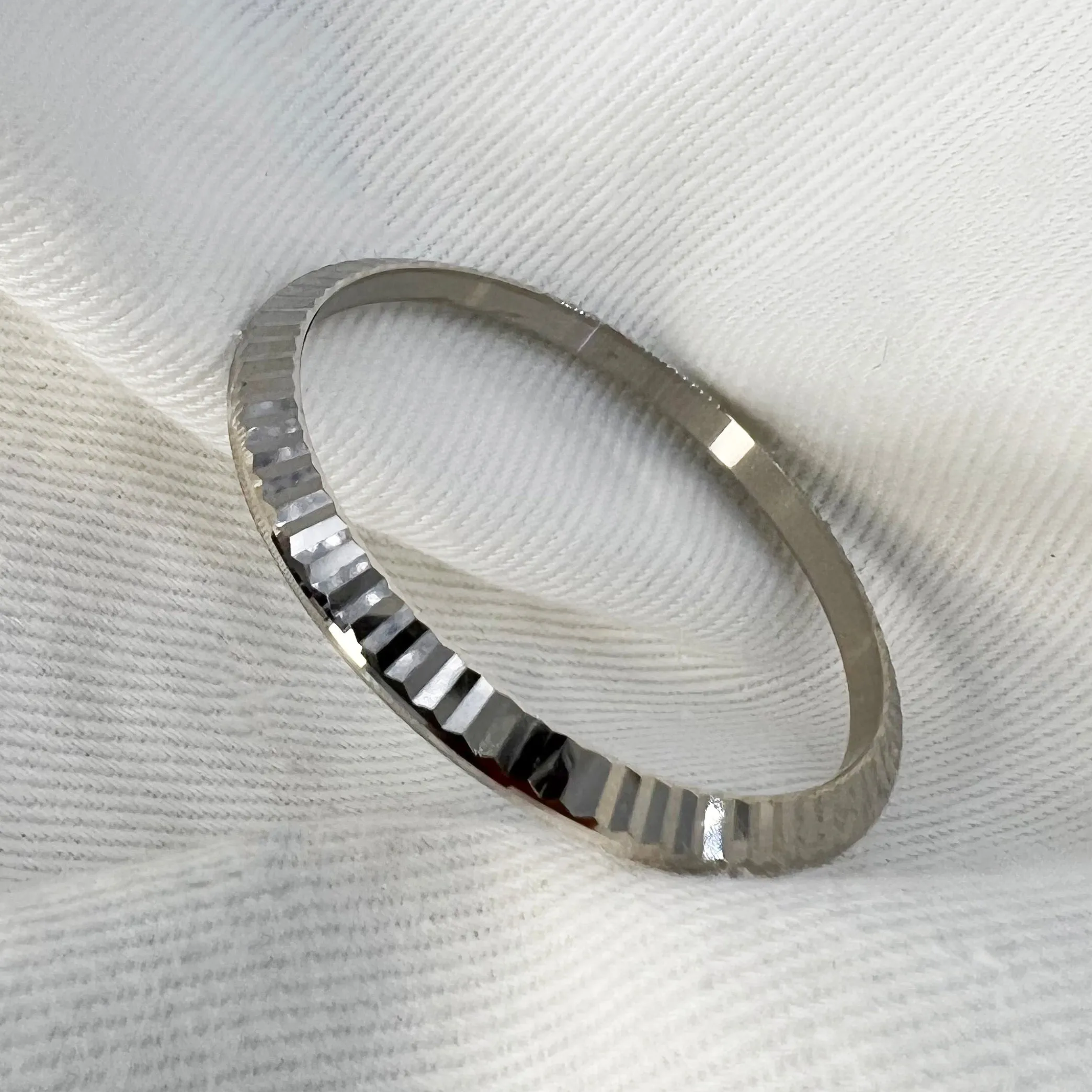 Guaranteed Authentic Original Rolex Date Just Bezel 36mm 18k White Gold