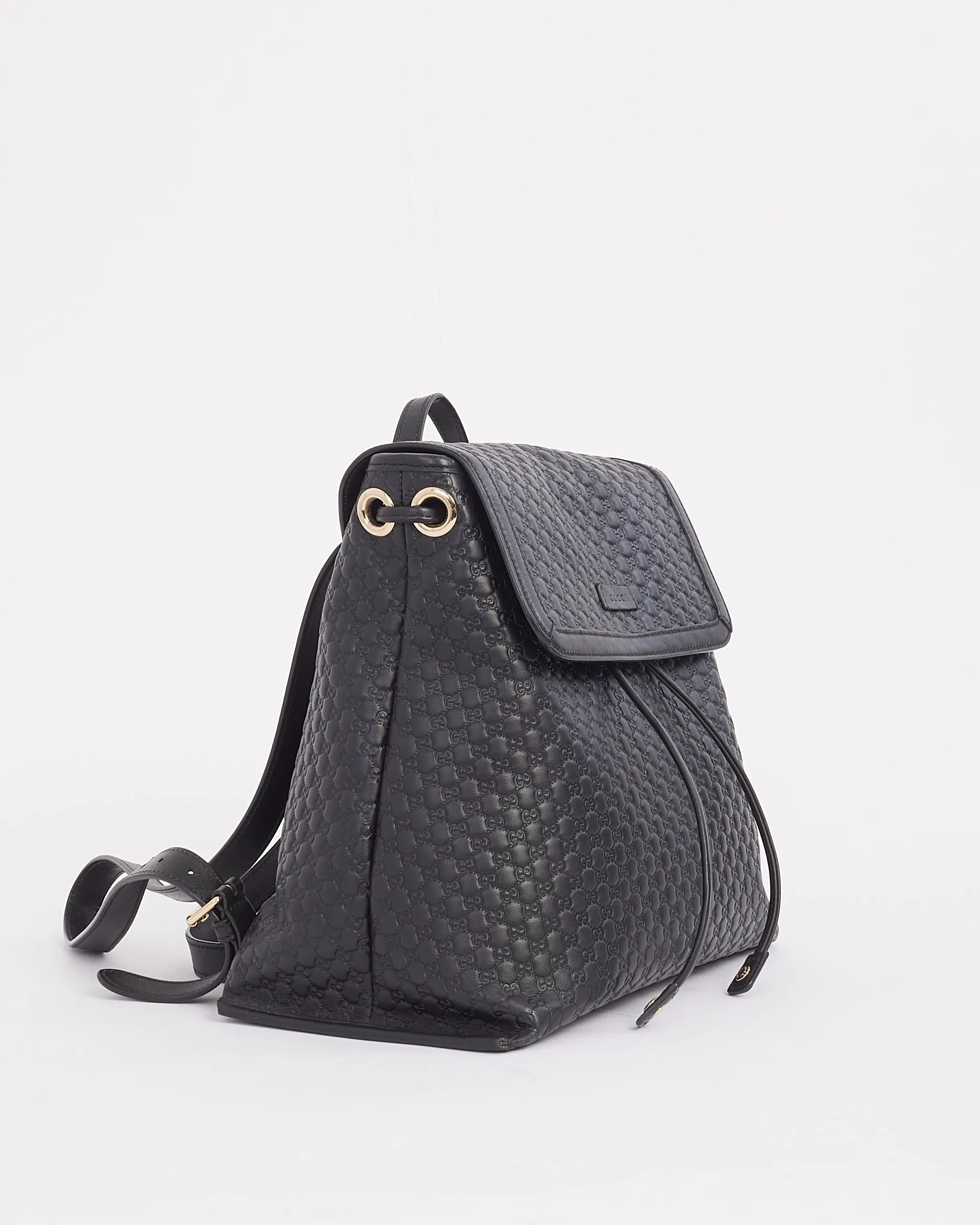 Gucci Black Leather Guccissima Backpack