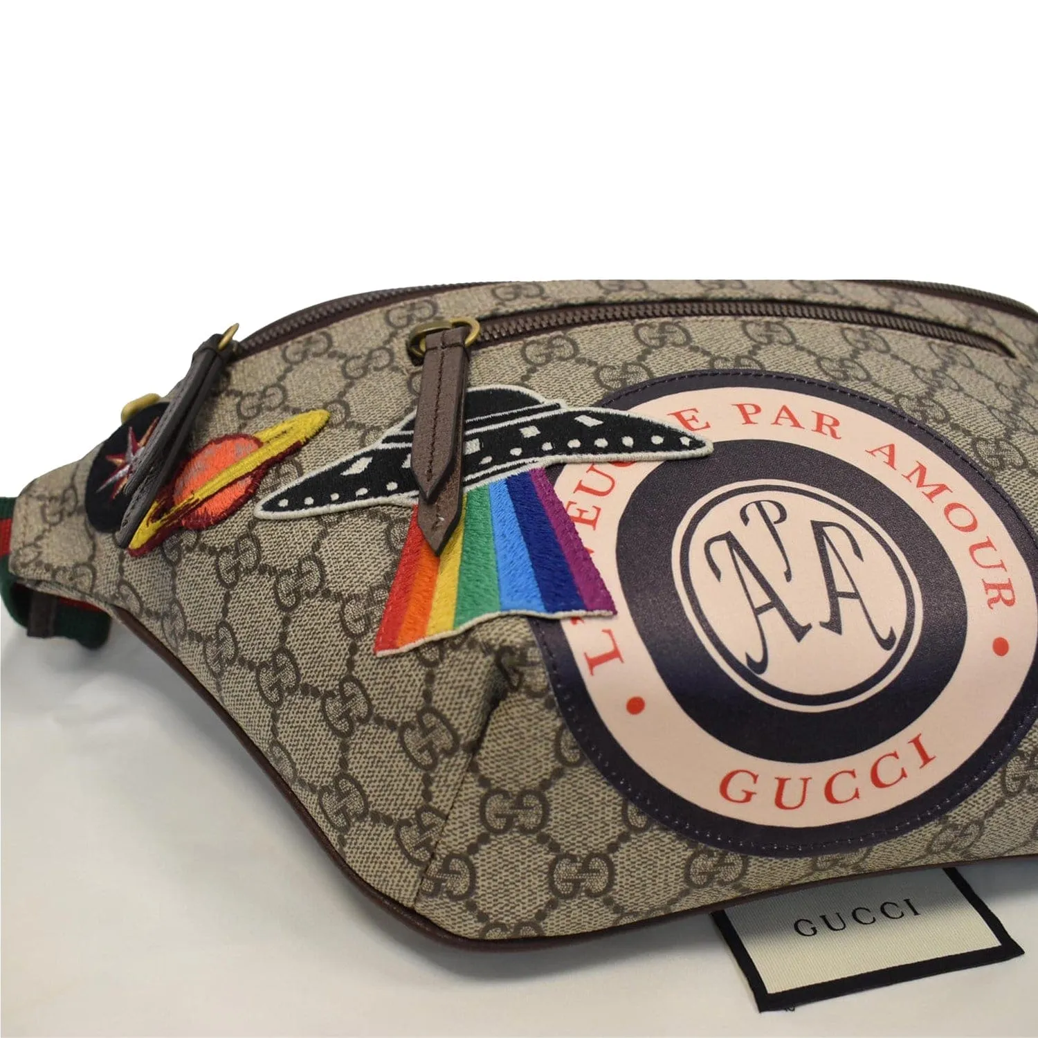 GUCCI Courrier GG Supreme Canvas Belt Waist Bum Bag Beige 529711