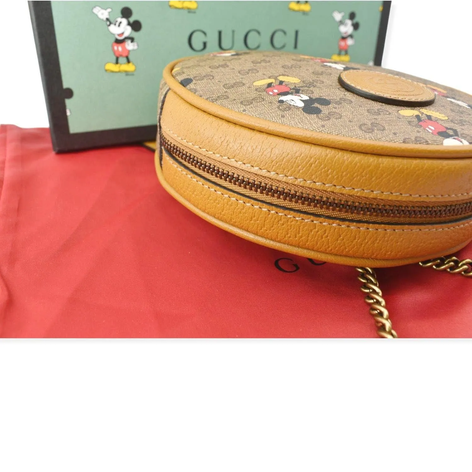 GUCCI Disney x Mini GG Supreme Round Backpack Bag Beige 603730