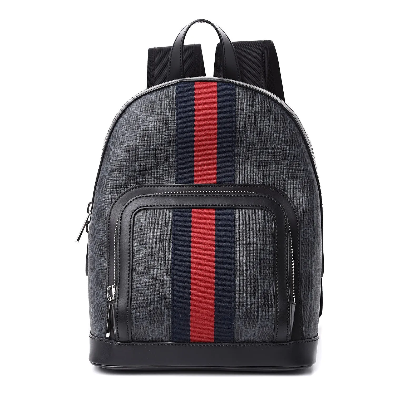 Gucci GG Supreme Monogram Web Small Backpack in Black