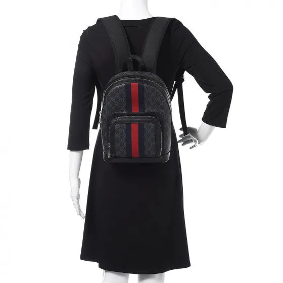 Gucci GG Supreme Monogram Web Small Backpack in Black