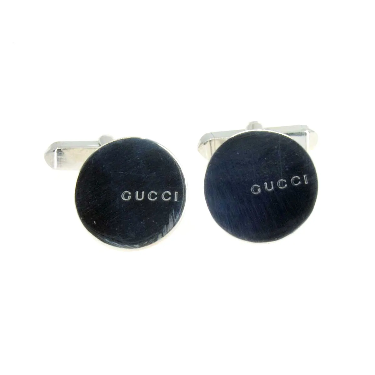 Gucci Logo Disc Cufflinks in Sterling Silver