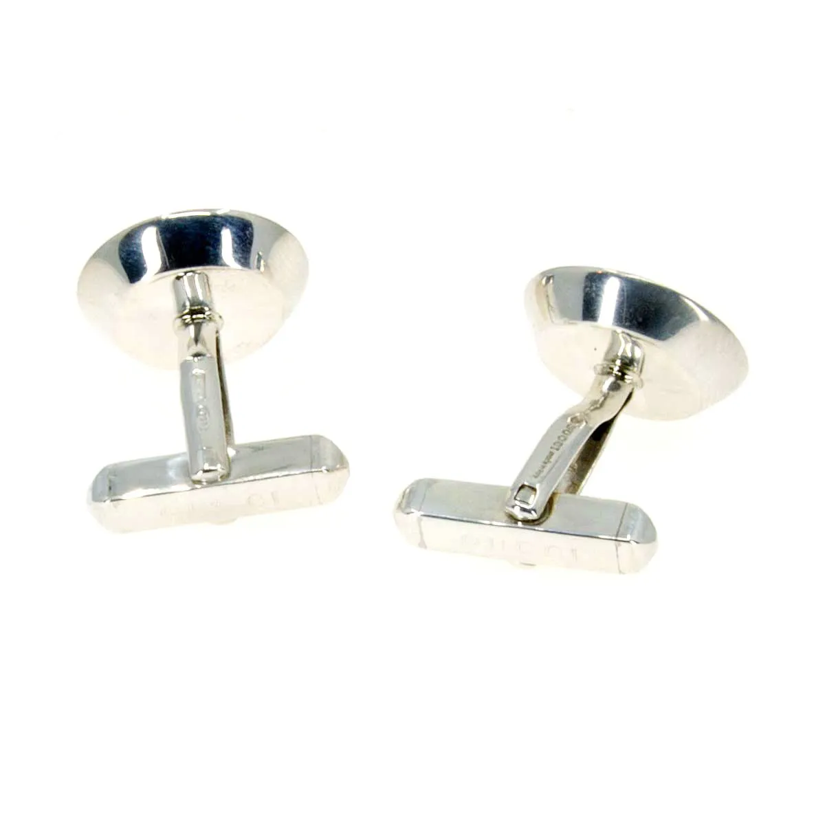 Gucci Logo Disc Cufflinks in Sterling Silver