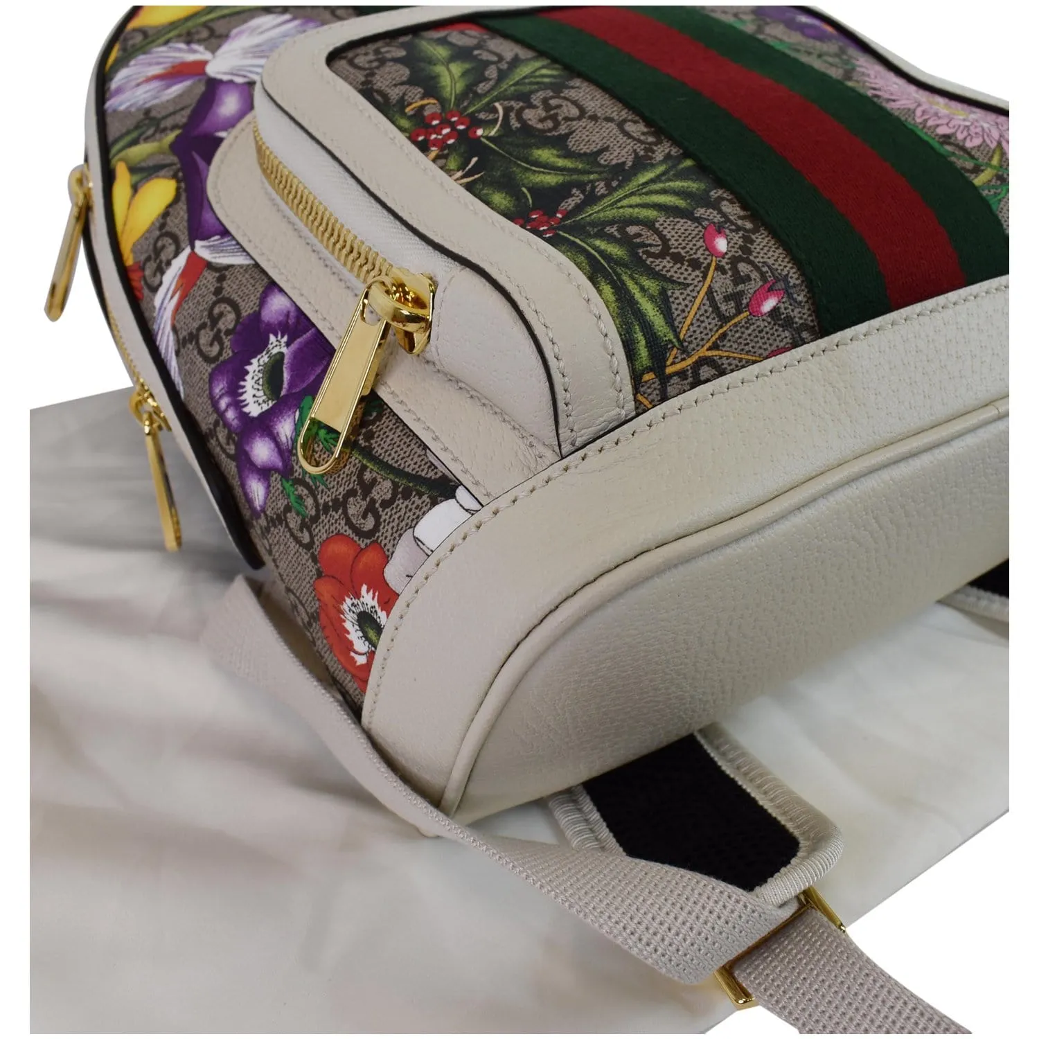 GUCCI Ophidia GG Flora Small Supreme Canvas Backpack Bag Beige 547965