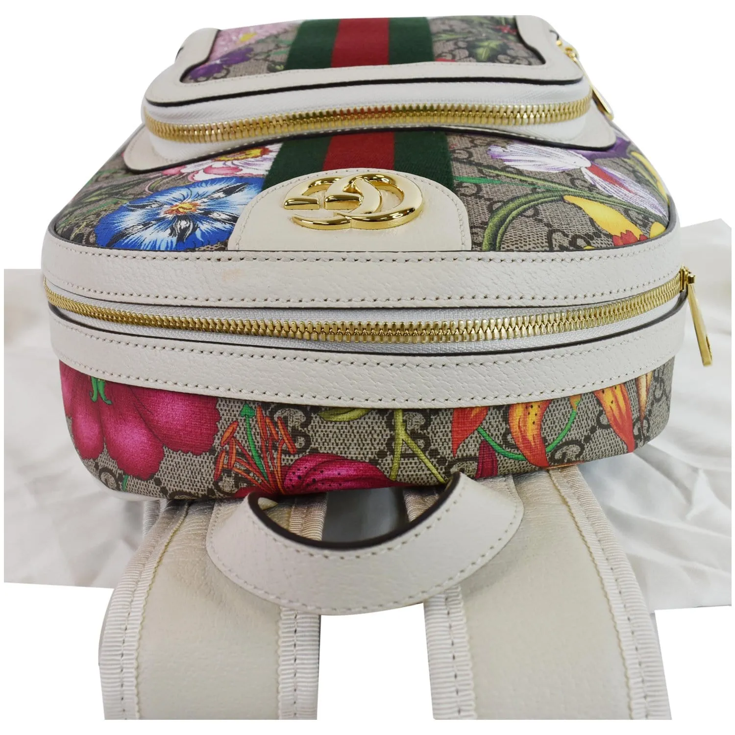 GUCCI Ophidia GG Flora Small Supreme Canvas Backpack Bag Beige 547965