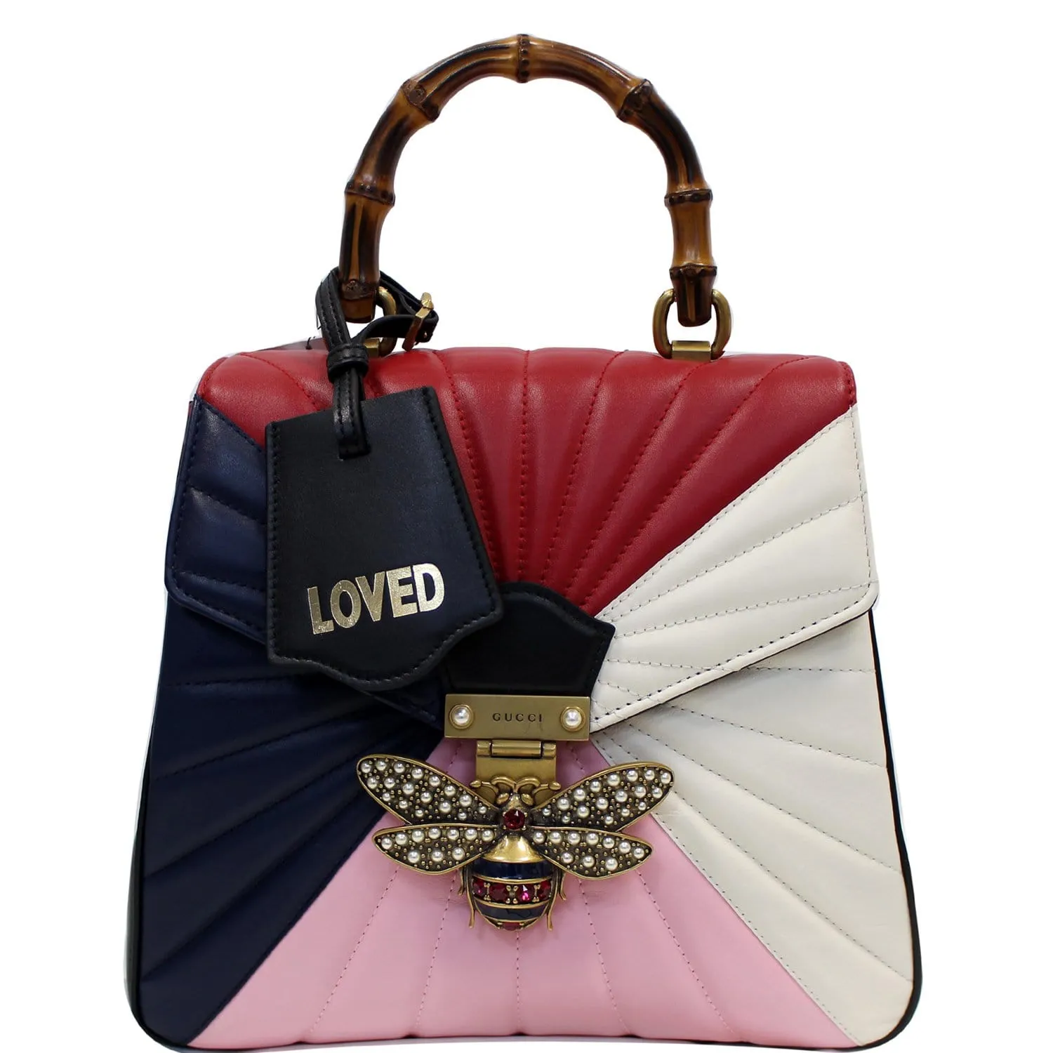 GUCCI Queen Margaret Quilted Leather Bee Backpack Bag Multi 476664