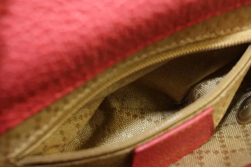 Gucci Red Suede Mini Bamboo Crossbody Bag 8g321s