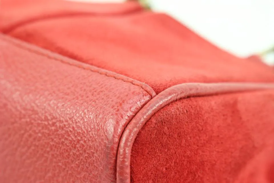 Gucci Red Suede Mini Bamboo Crossbody Bag 8g321s
