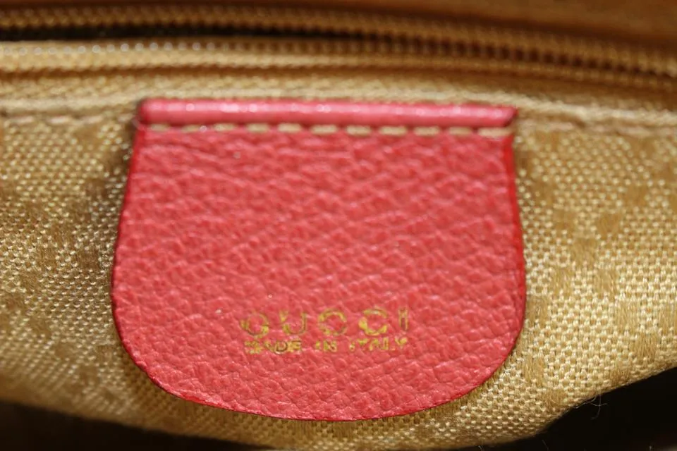 Gucci Red Suede Mini Bamboo Crossbody Bag 8g321s