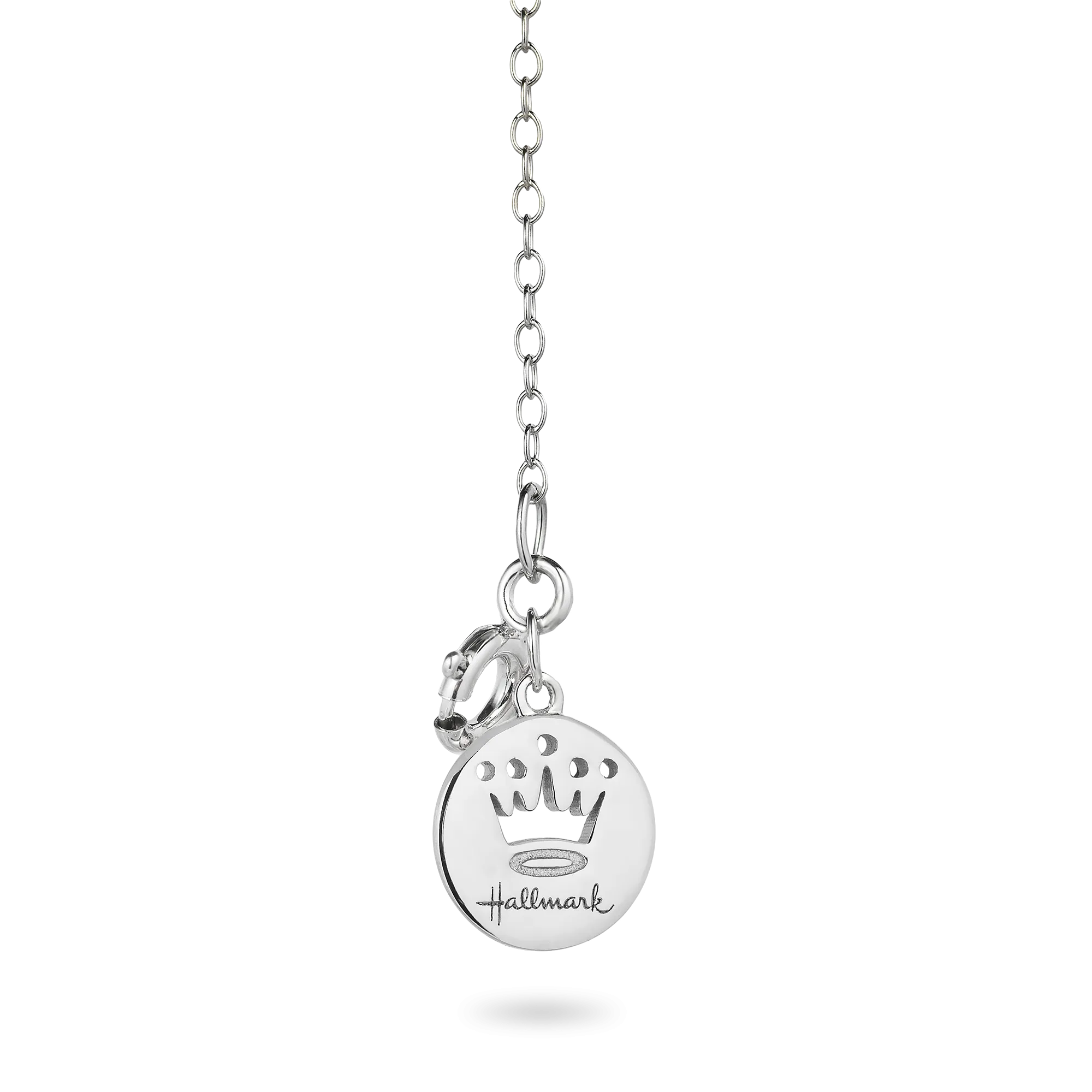 Hallmark Fine Jewelry Hugging Heart Pendant in Sterling Silver with 1/6 Cttw of Diamonds