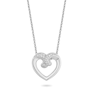 Hallmark Fine Jewelry Hugging Heart Pendant in Sterling Silver with 1/6 Cttw of Diamonds