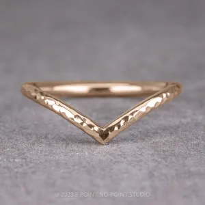 Hammered Vivian Wedding Band, 14k Rose Gold