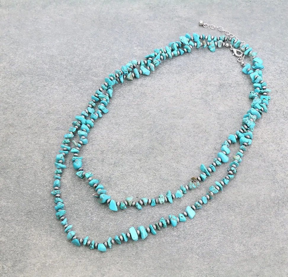 Harlow Navajo & Chip Stone Fashion Necklace - 45"