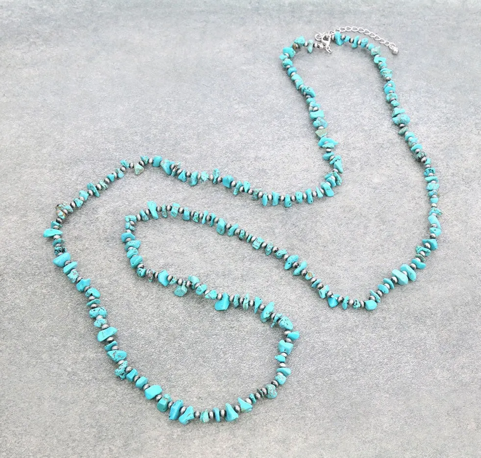 Harlow Navajo & Chip Stone Fashion Necklace - 45"