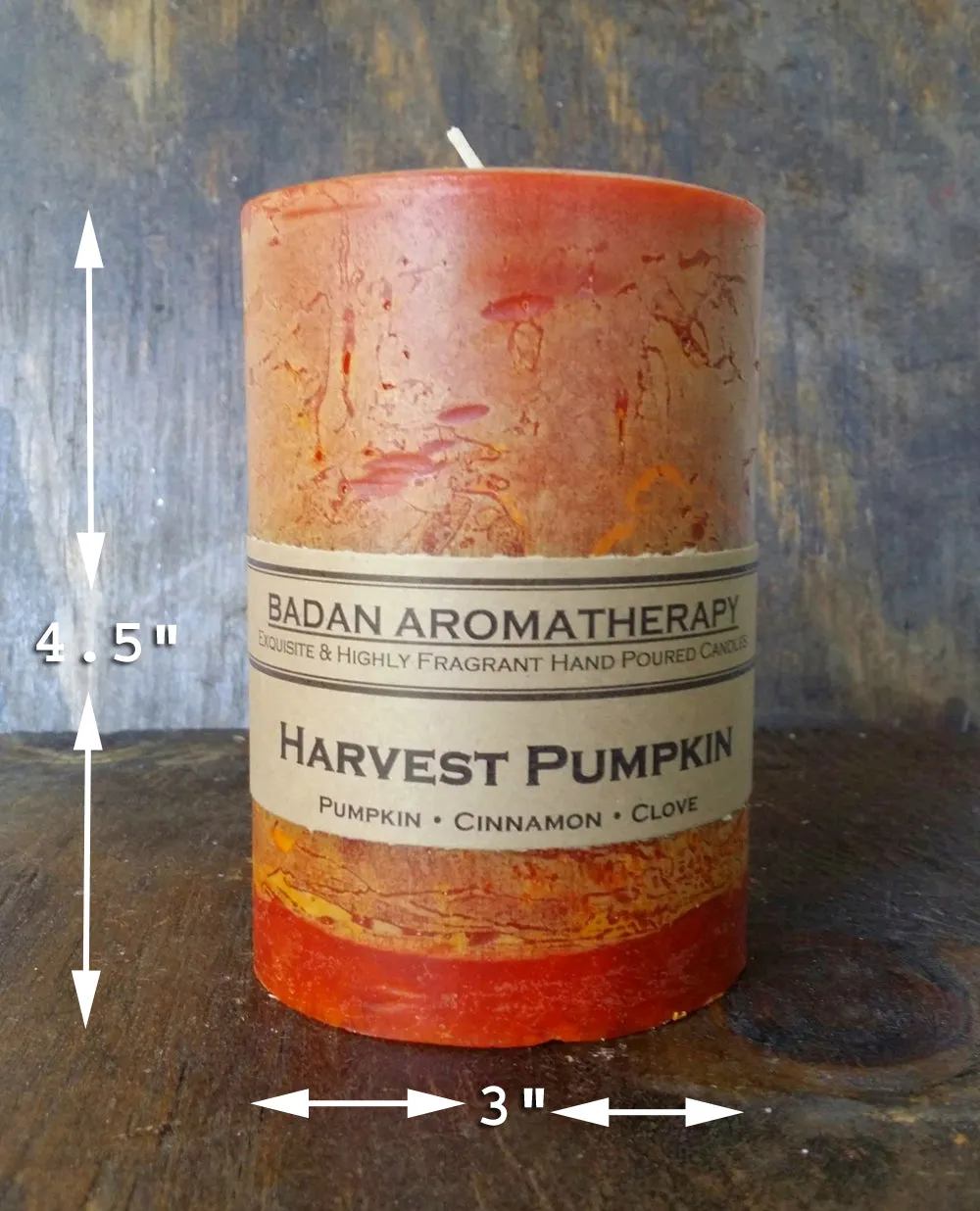 Harvest Pumpkin Pillar Candle, 3x4.5
