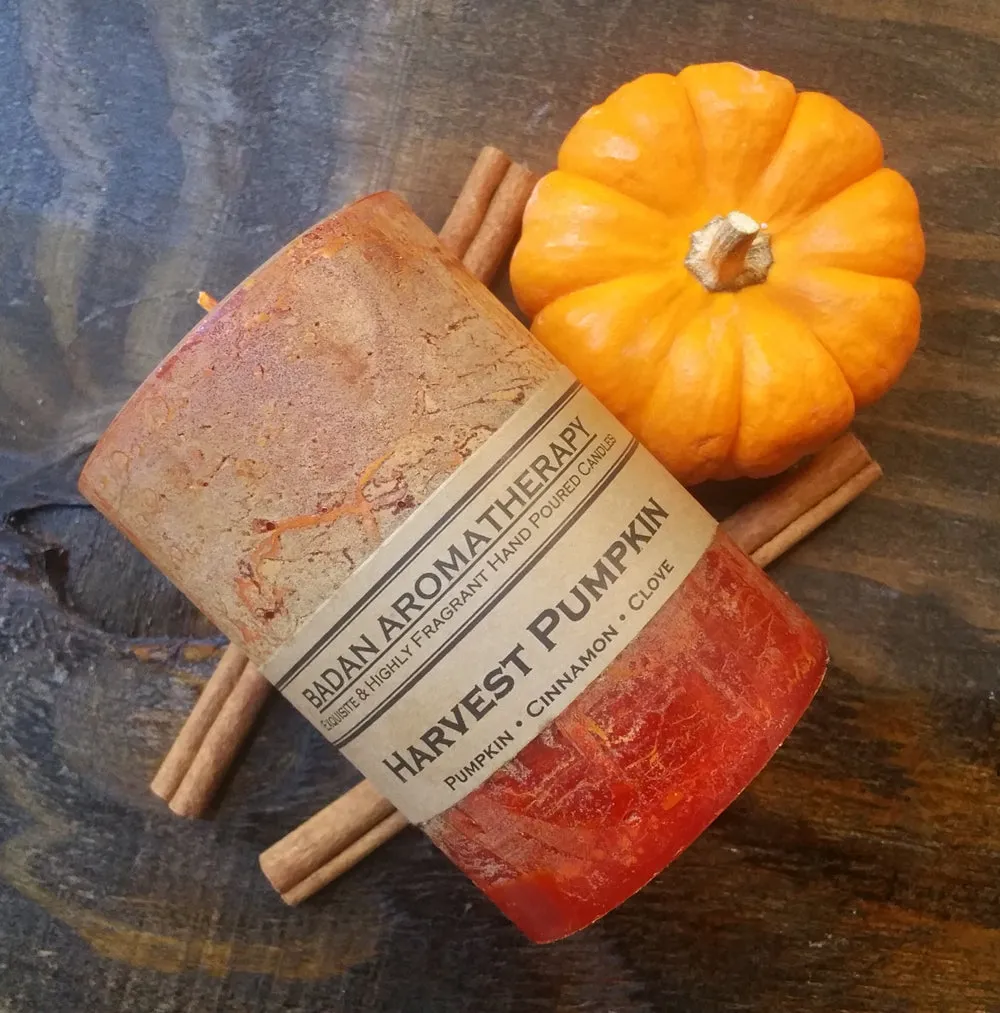 Harvest Pumpkin Pillar Candle, 3x4.5