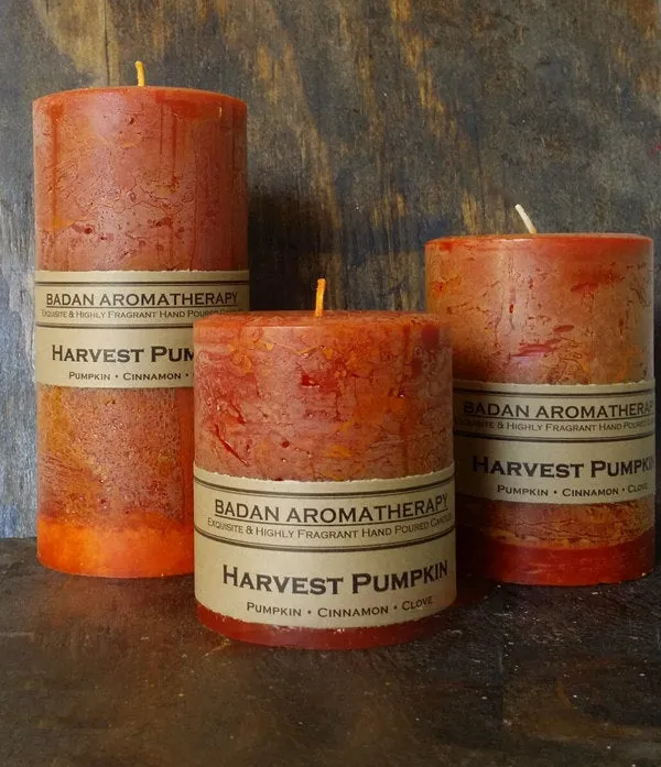 Harvest Pumpkin Pillar Candle, 3x4.5