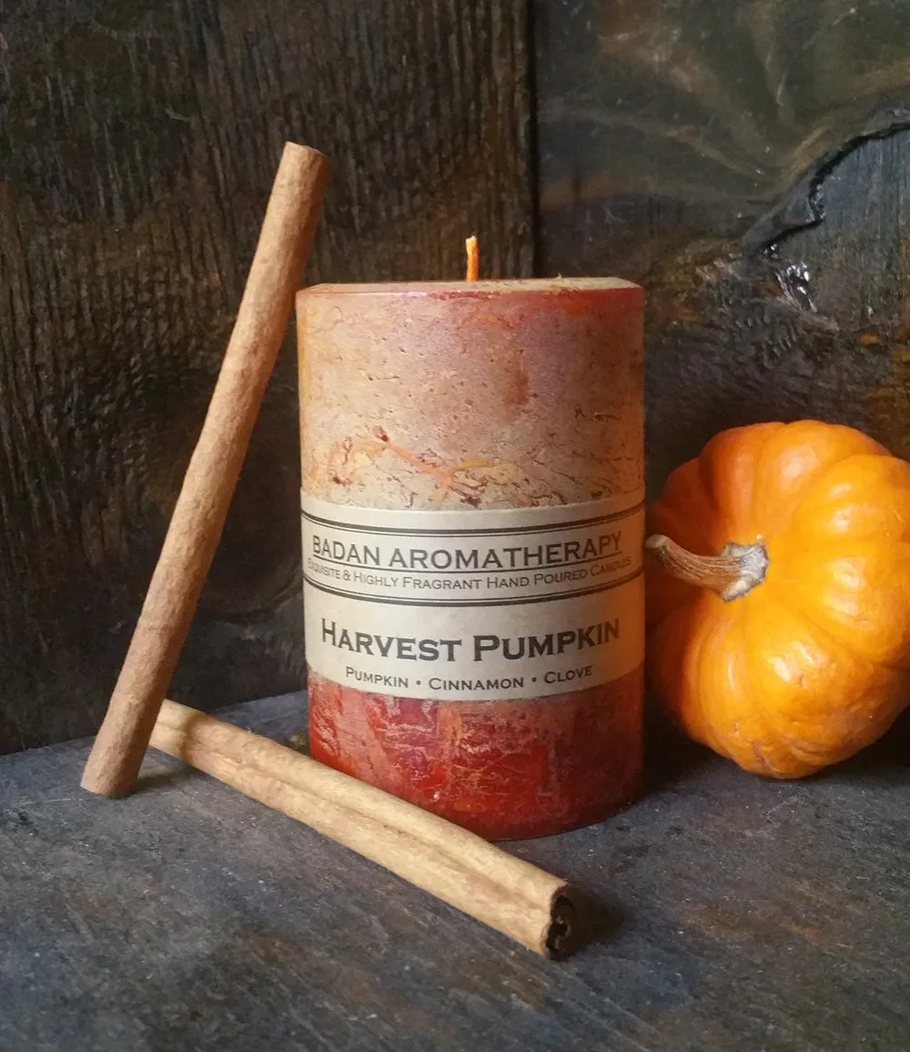 Harvest Pumpkin Pillar Candle, 3x4.5