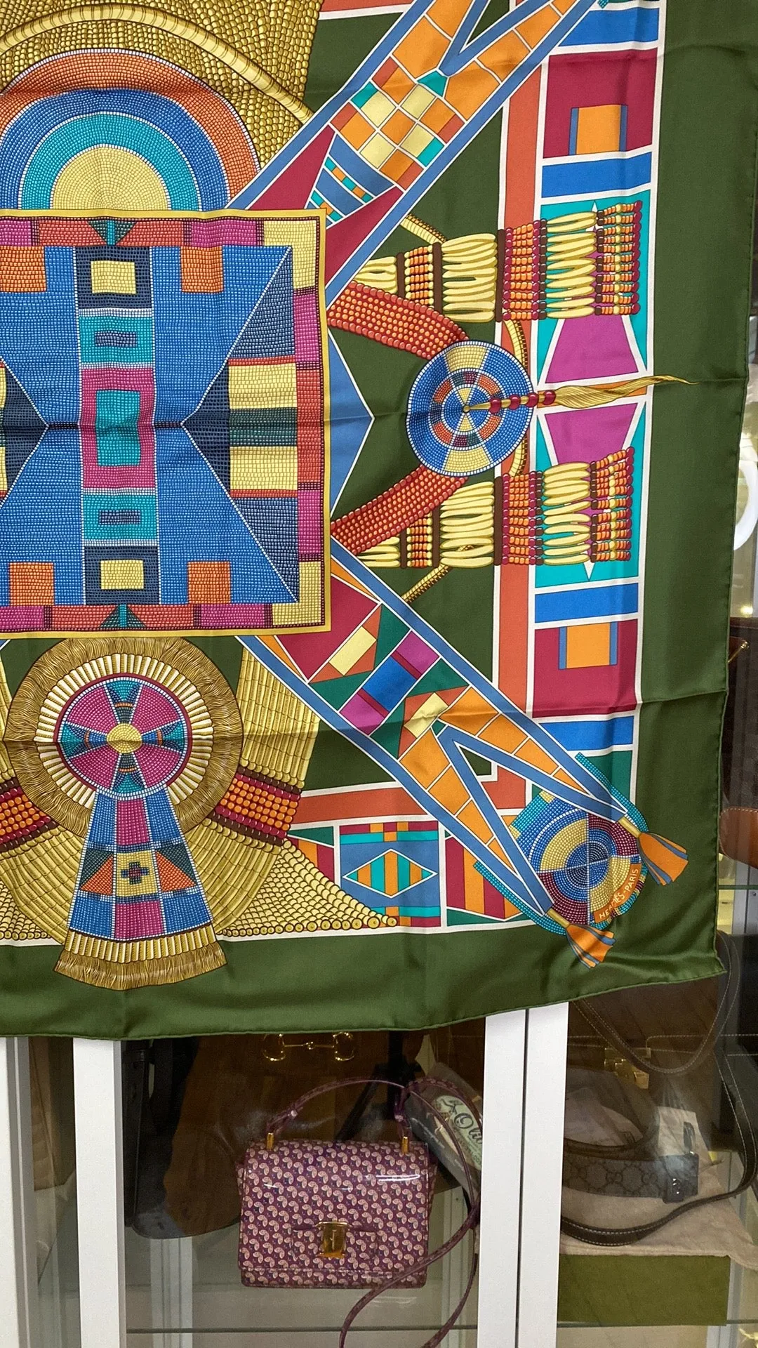 Hermes L'Art Indien des Plaines Silk Scarf 90