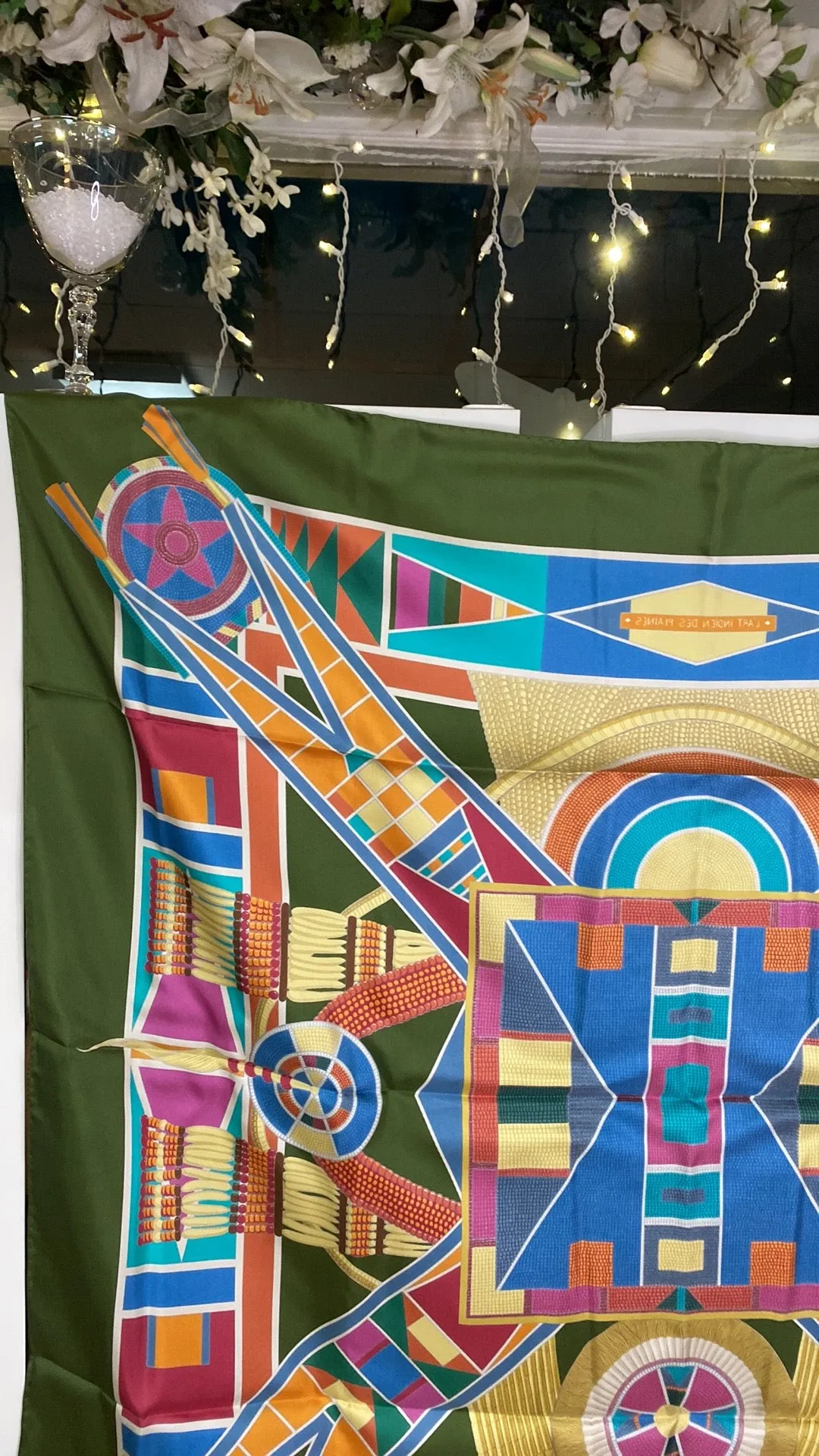 Hermes L'Art Indien des Plaines Silk Scarf 90