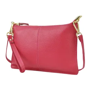 Hot Pink NGIL Genuine Leather Wristlet Crossbody Bag