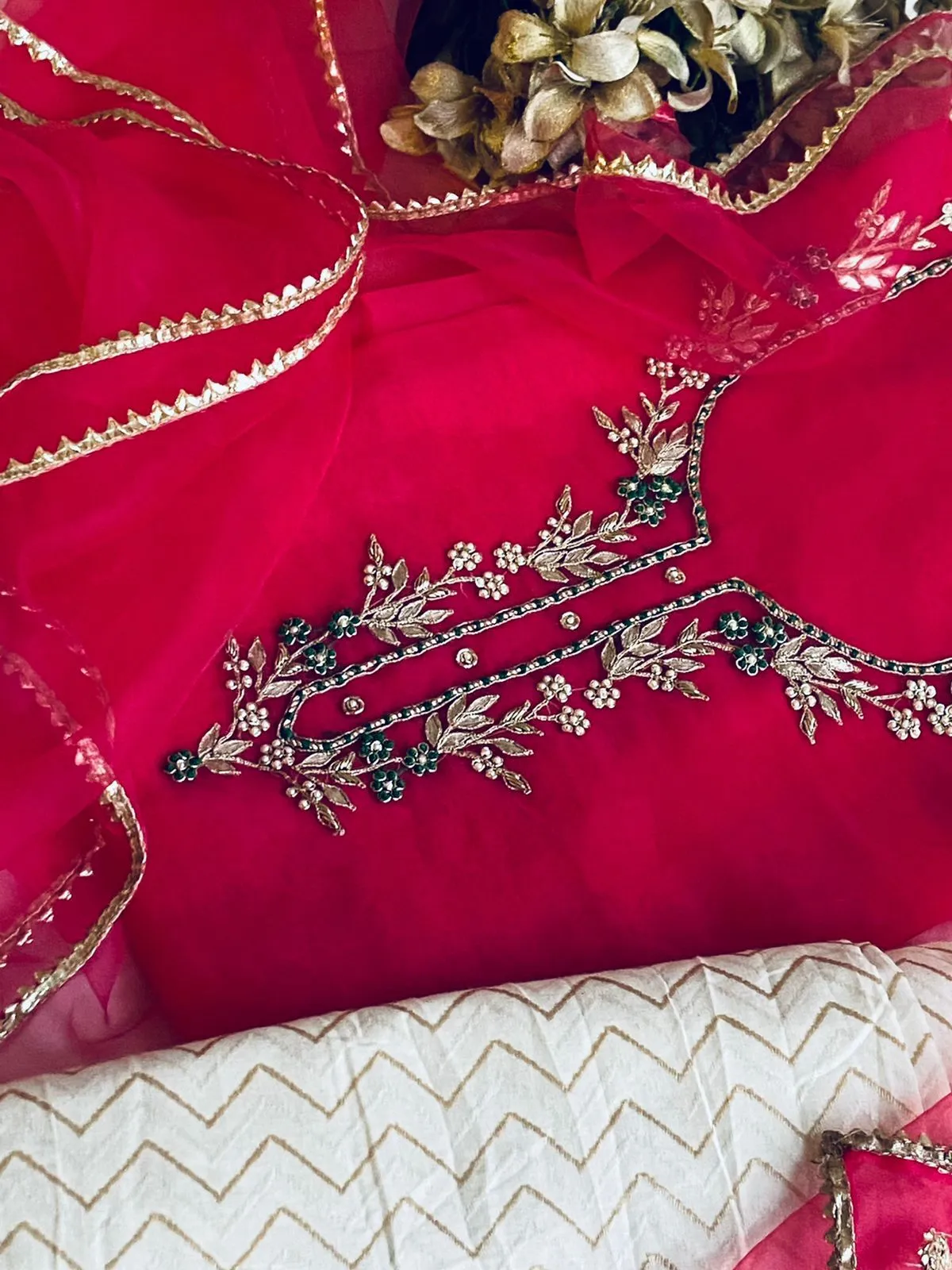 Hotpink Designer Organza Salwar Suit