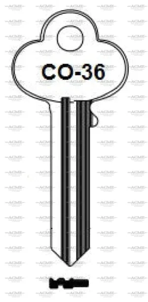 Ilco CO36 1001EG Box of 50 Key Blanks for Corbin Lock | AcmeKey.ca USA & Canada