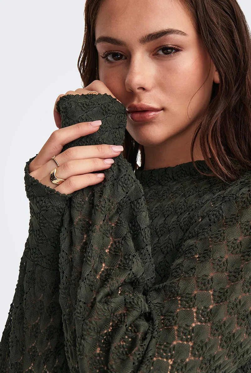 JDY AVERY L/S LACE TOP