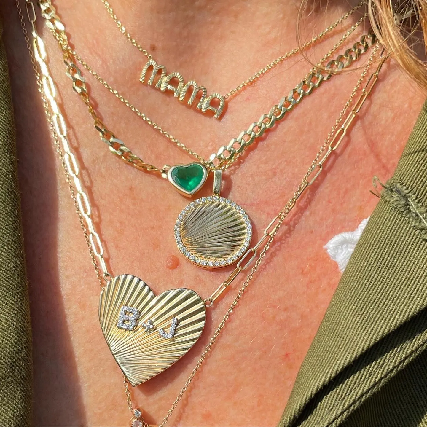 Jenny Fluted Round Necklace