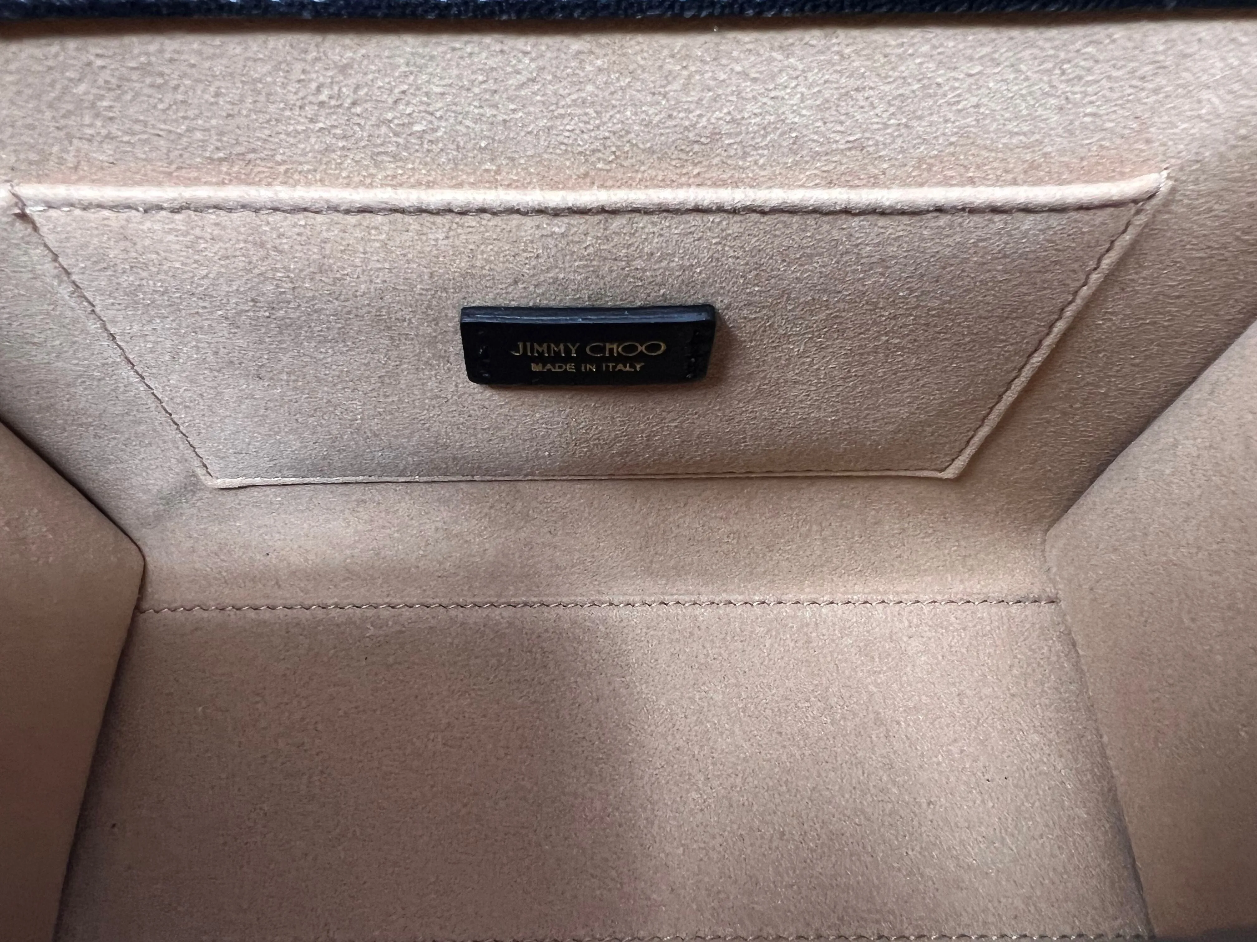 Jimmy Choo Black/Gold WB! 'Avenue' Pearl Top Handle Leather Bag W/Strap
