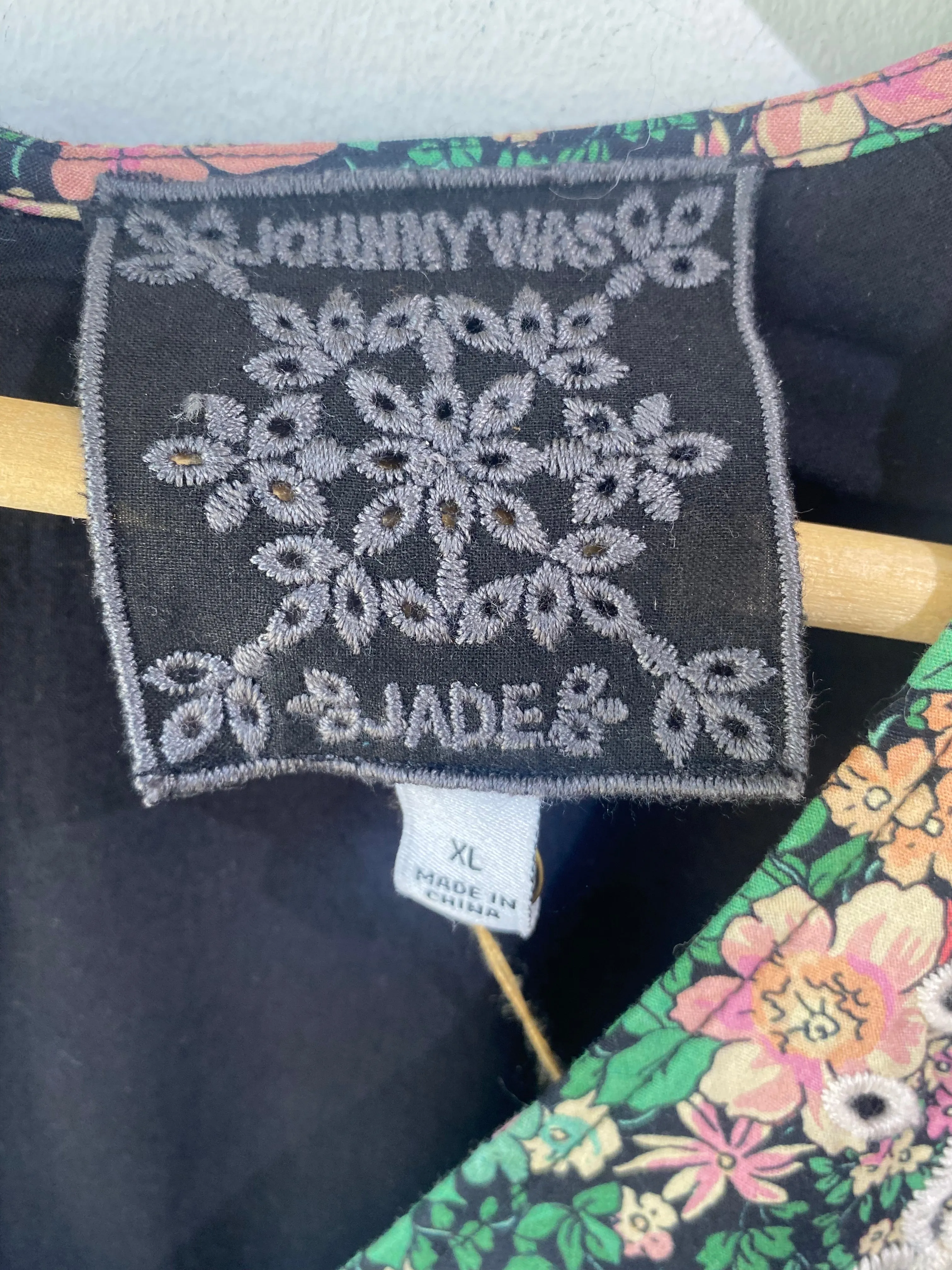 Johnny Was Pink & Green Floral Dress