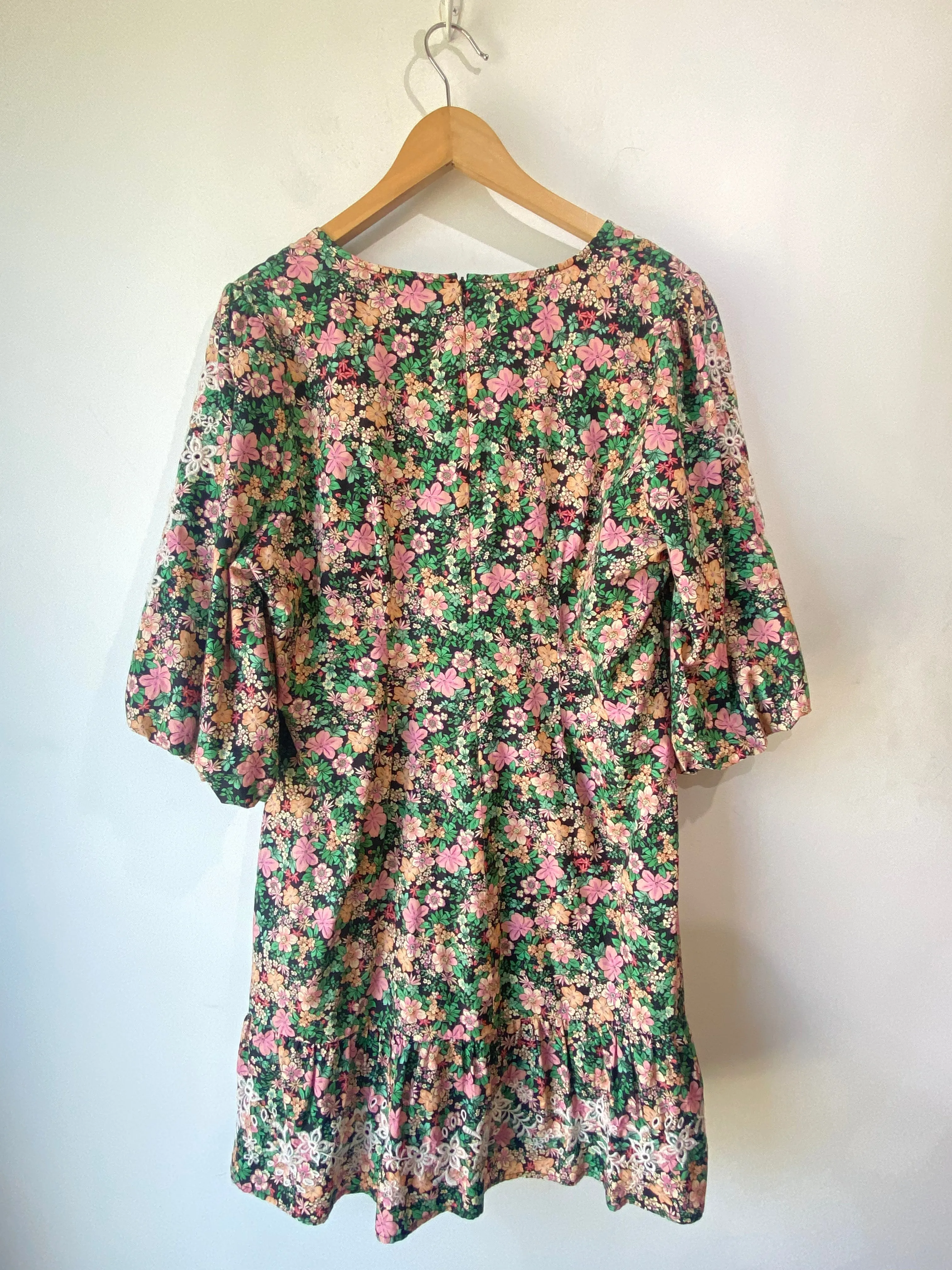 Johnny Was Pink & Green Floral Dress