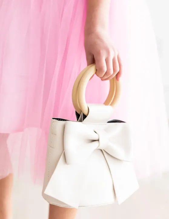 Kids Bow Purse - Coconut
