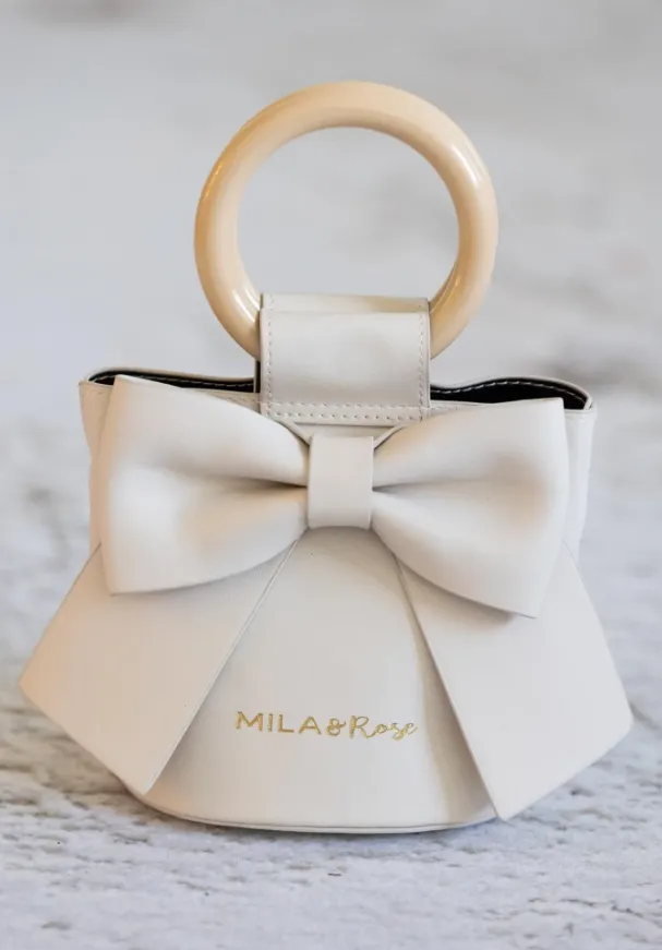 Kids Bow Purse - Coconut
