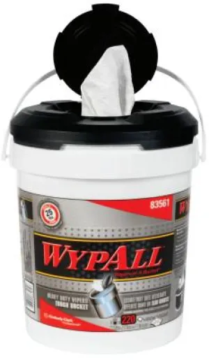 Kimberly-Clark Professional WypAll Wipers in a Bucket, White, 220 per bucket, 2 bucket/ca, 83561