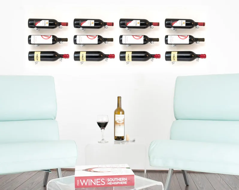 Kit vino pins designer: support présentoir mural pour 12 bouteilles de vin