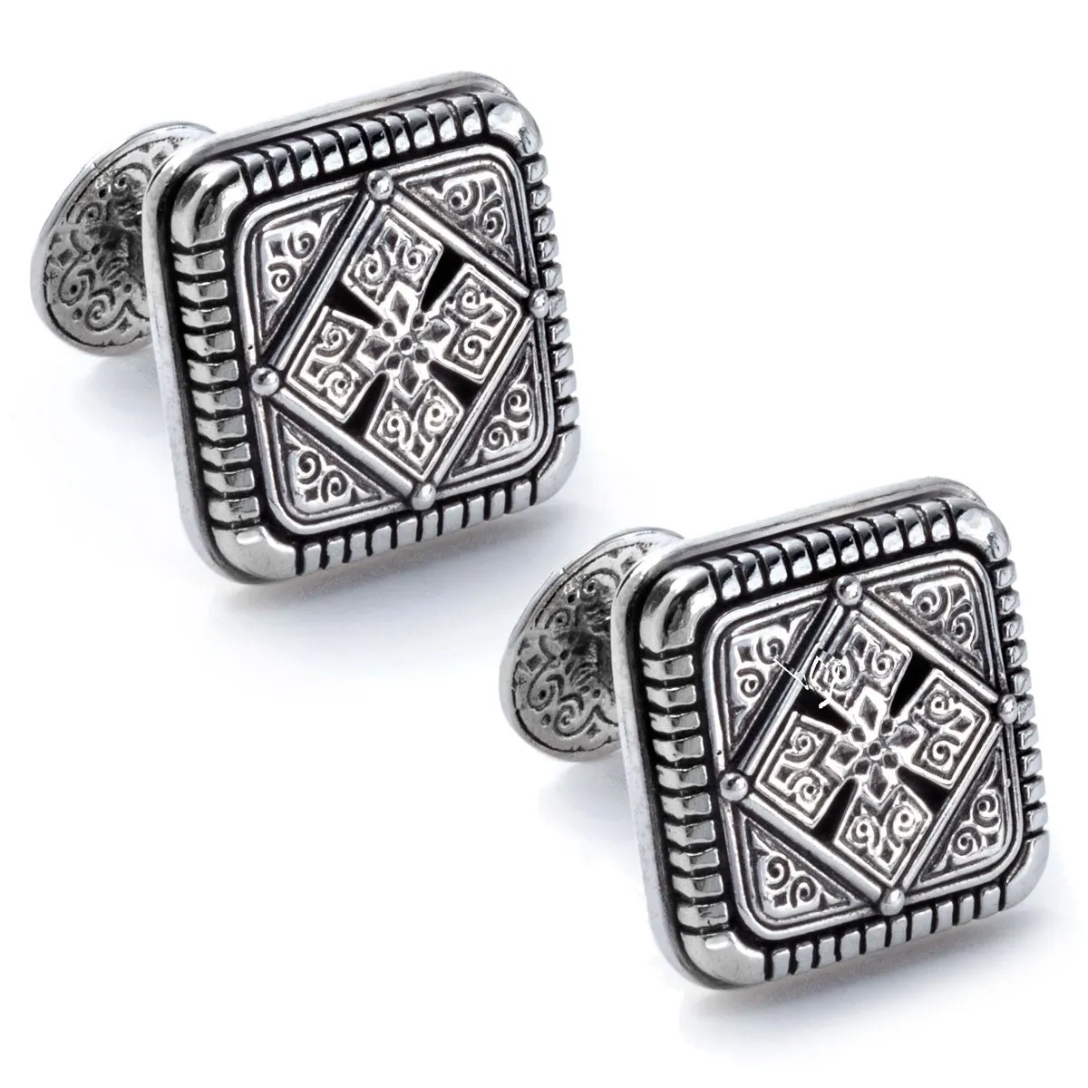 Konstantino Men's Sterling Silver Square Designer Cufflinks