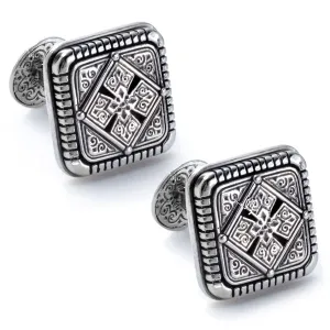 Konstantino Men's Sterling Silver Square Designer Cufflinks