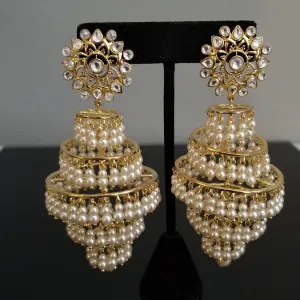 Kundan Pearl Layer Jhumkas ST10