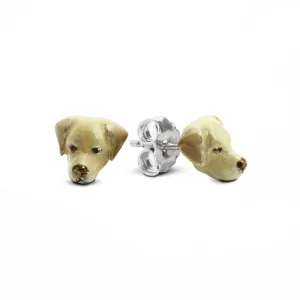 Labrador Retriever Sterling Silver & Enamel Earrings