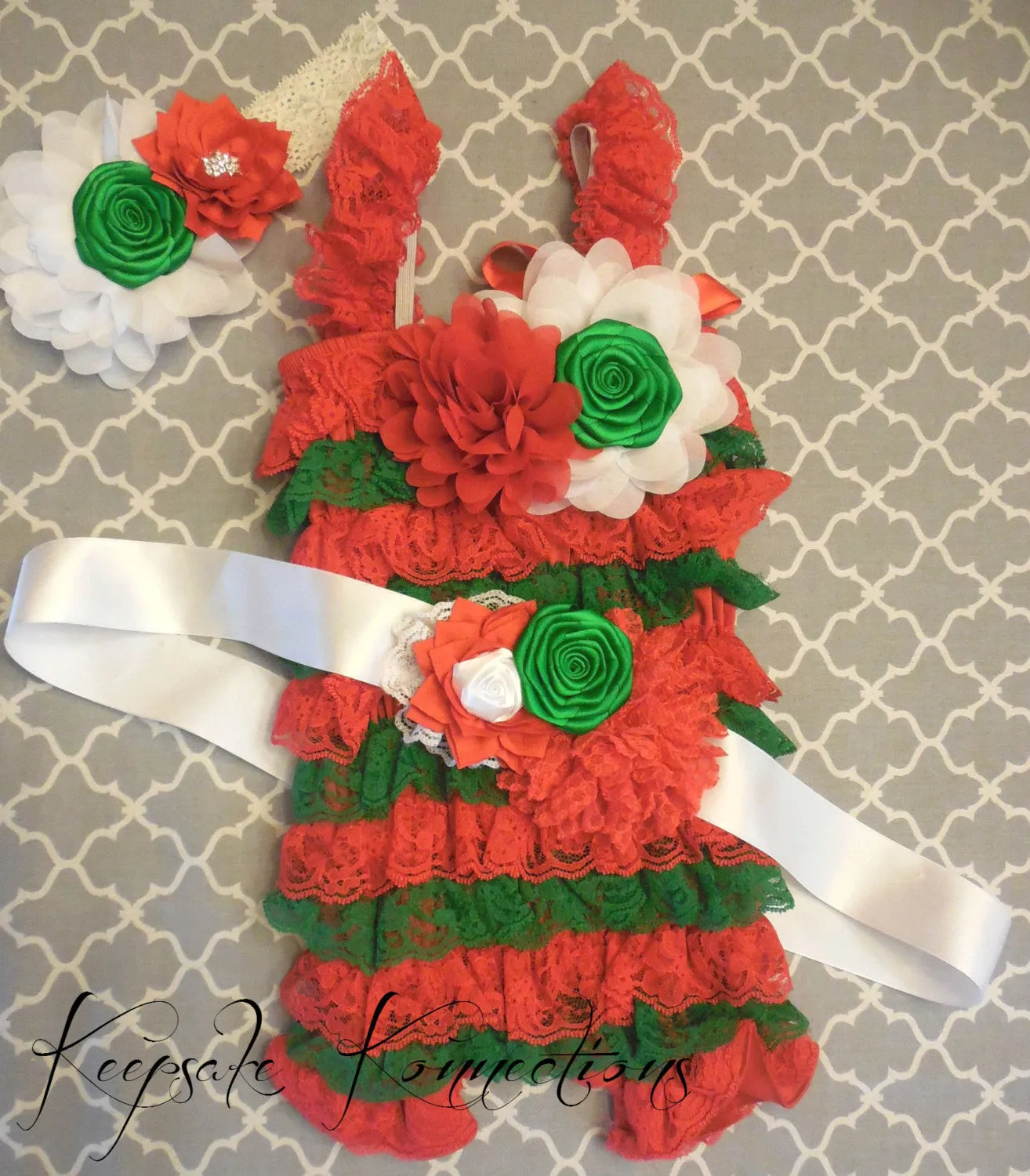 Lace Christmas Designer Romper