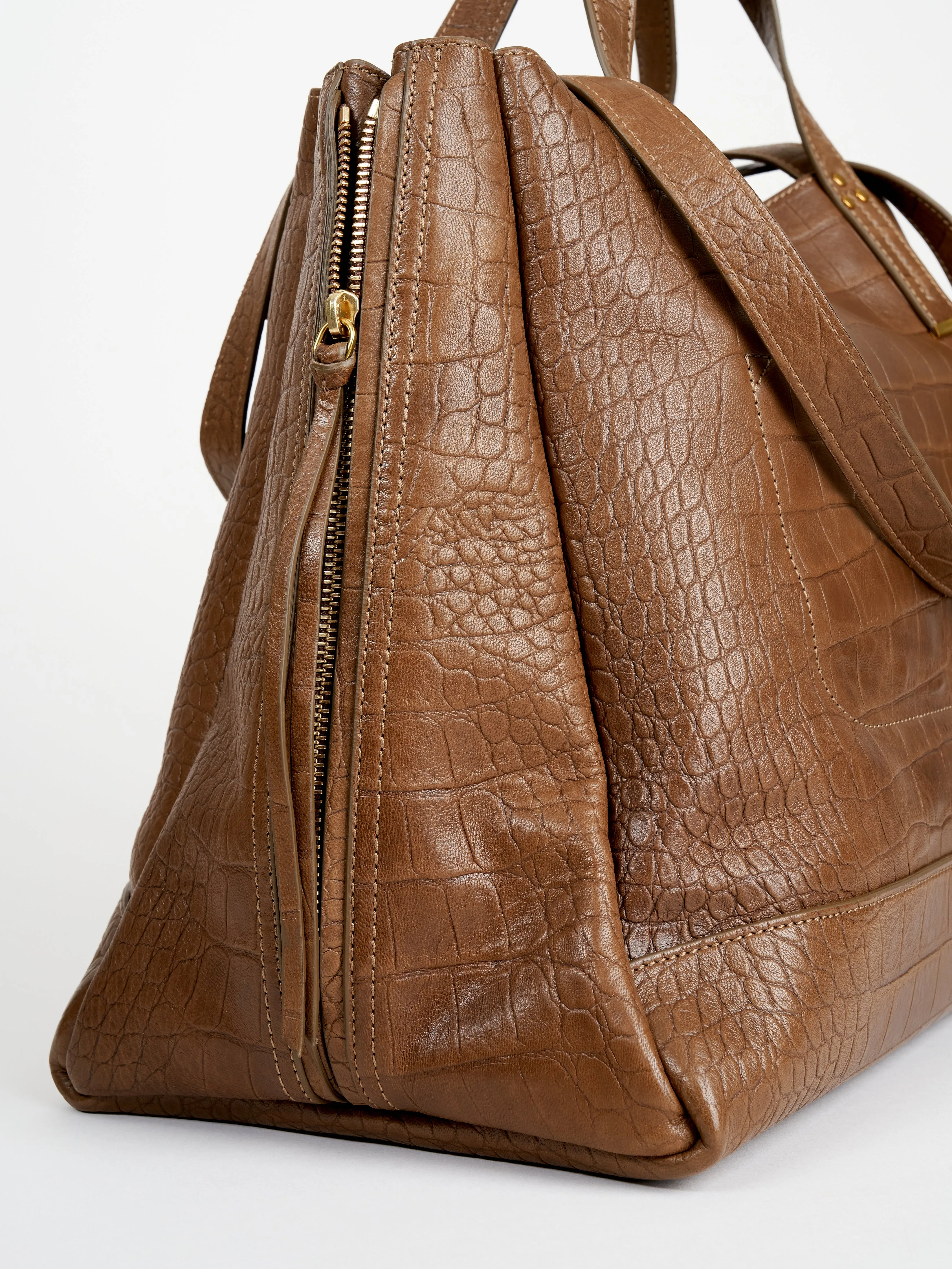 large georges bag - croco/kaki