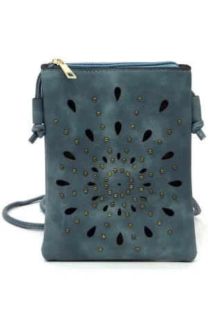 Laser Cut Crossbody In Denim