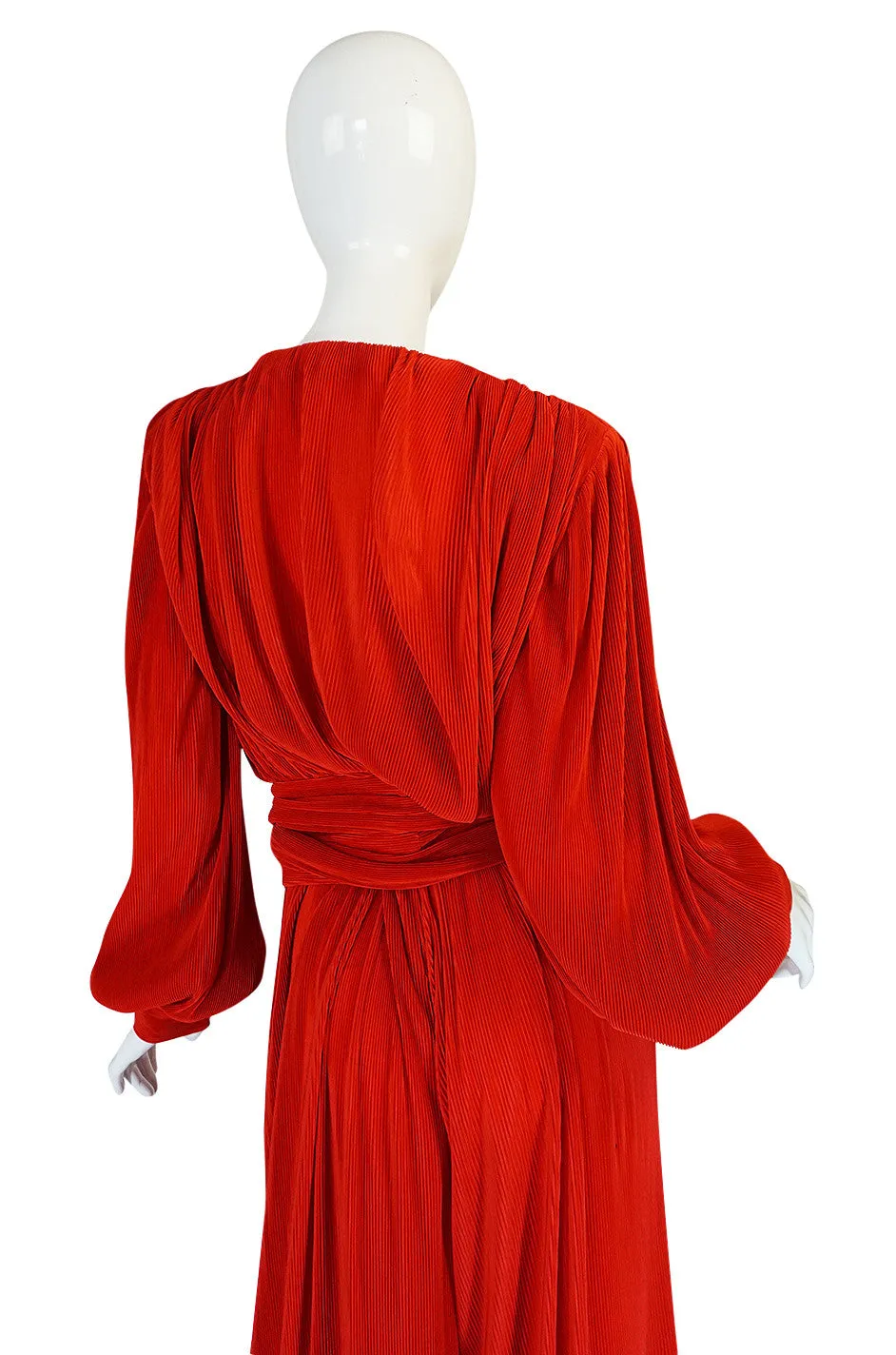 Late 1970s Loris Azzaro Couture Red Pant & Wrap Top